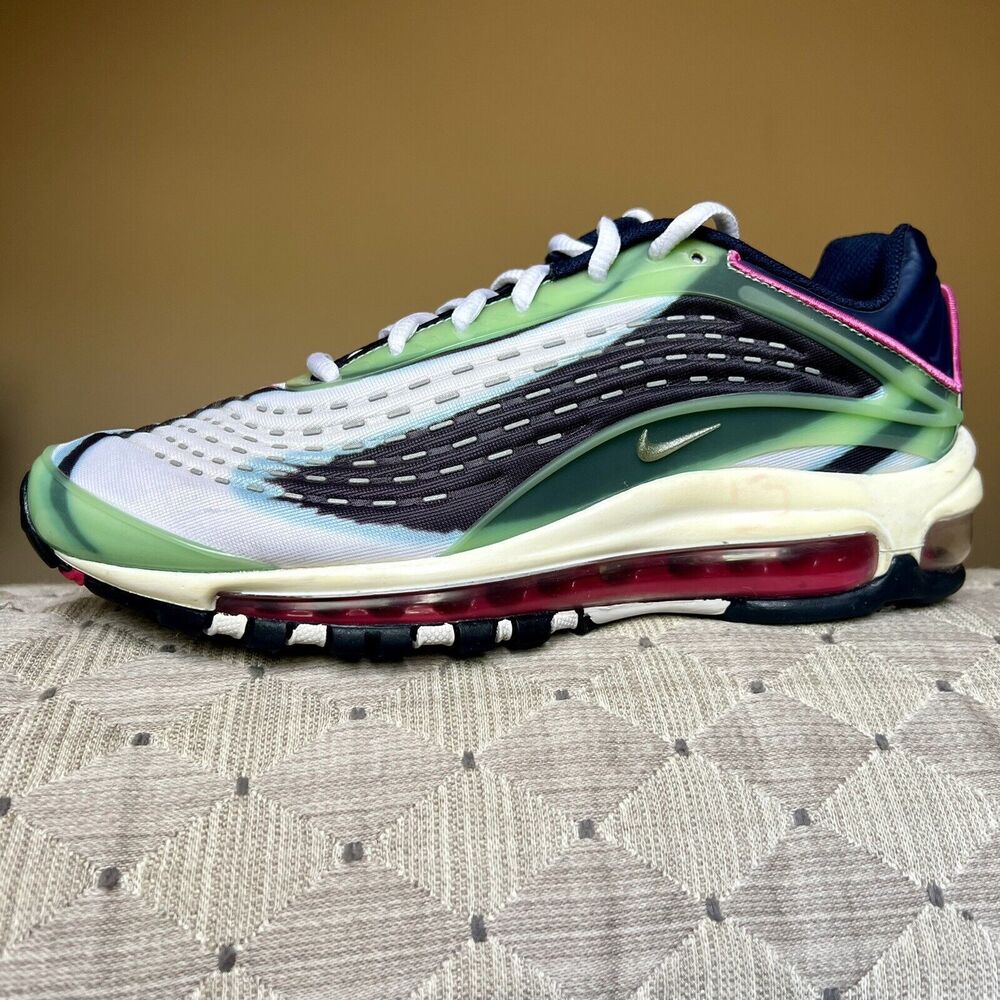 Nike Air Max Deluxe Enamel Green Running Tennis Shoe Sneakers Women 8.5 Youth 7